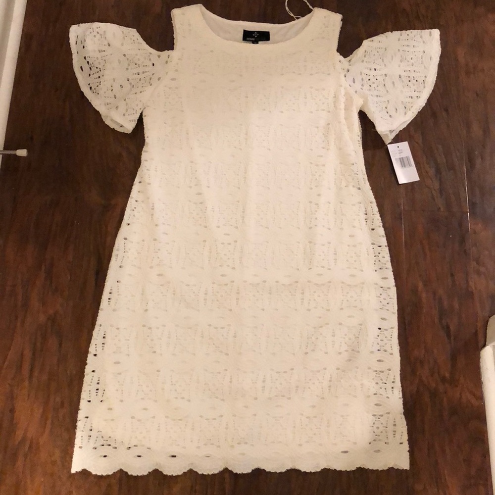White dress with cold shoulders